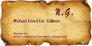 Mihailovits Gábor névjegykártya